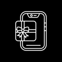 Gift Line Inverted Icon vector