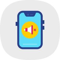 Mute Flat Curve Icon vector