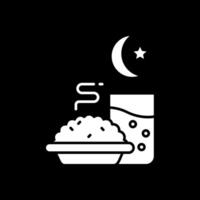 iftar glifo invertido icono vector