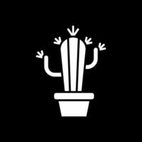 Cactus Glyph Inverted Icon vector