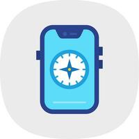 Compass Flat Curve Icon vector