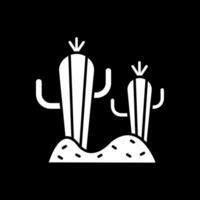 icono de glifo de cactus invertido vector