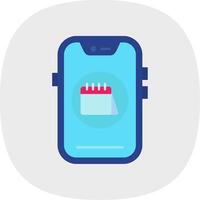 Calendar Flat Curve Icon vector