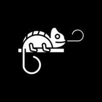 Chameleon Glyph Inverted Icon vector