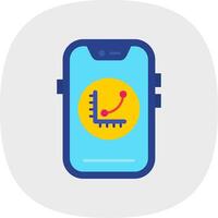 Graph Flat Curve Icon vector