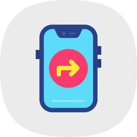 Direction Flat Curve Icon vector