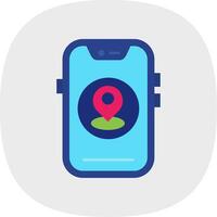 Location Flat Curve Icon vector