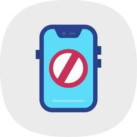 Ban Flat Curve Icon vector