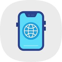 Global Flat Curve Icon vector