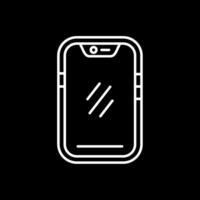 Smartphone Line Inverted Icon vector