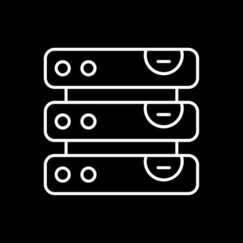 icono de línea de base de datos invertida vector