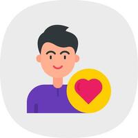 Heart Flat Curve Icon vector