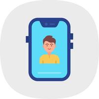 User Flat Curve Icon vector