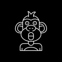 Surprised Line Inverted Icon vector