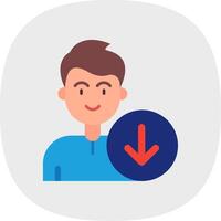 Down Flat Curve Icon vector