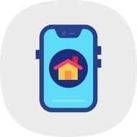 Home Flat Curve Icon vector