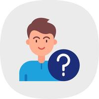 Question Flat Curve Icon vector