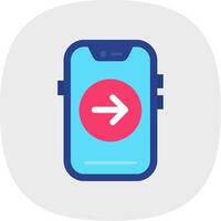 Forward Flat Curve Icon vector