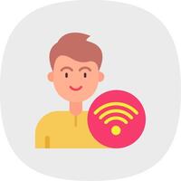 Wifi Flat Curve Icon vector