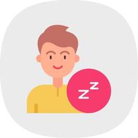 Sleep Flat Curve Icon vector