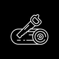 Sawing Line Inverted Icon vector