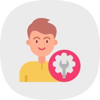 Maintenance Flat Curve Icon vector
