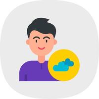 Cloud Flat Curve Icon vector