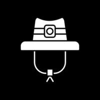 Hat Glyph Inverted Icon vector