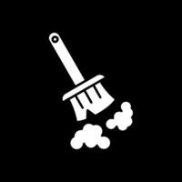 Broom Glyph Inverted Icon vector