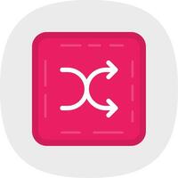 Shuffle Flat Curve Icon vector