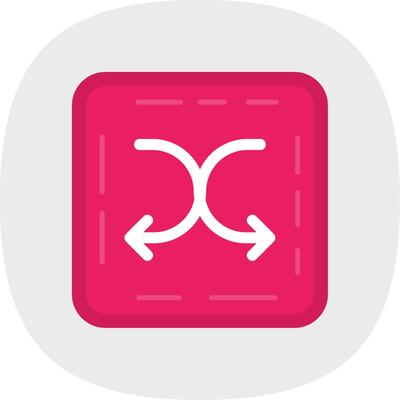 Shuffle Flat Curve Icon