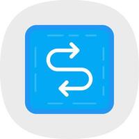 Zigzag Flat Curve Icon vector