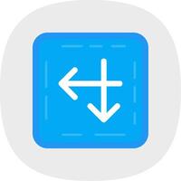 Intersect Flat Curve Icon vector