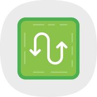 Zigzag Flat Curve Icon vector