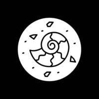 Fossil Glyph Inverted Icon vector