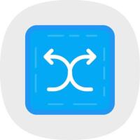 Shuffle Flat Curve Icon vector