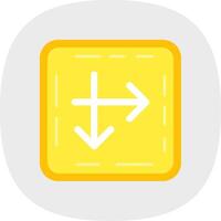 Intersect Flat Curve Icon vector