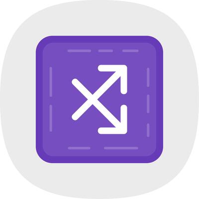 Intersect Flat Curve Icon