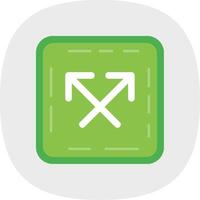 Intersect Flat Curve Icon vector