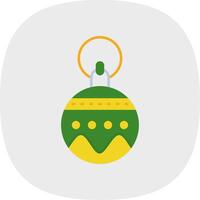 Bauble Flat Curve Icon vector