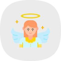 ángel plano curva icono vector