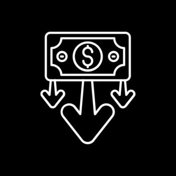 Decrease Line Inverted Icon vector