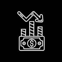 icono de línea de stock invertida vector