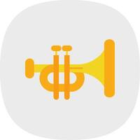 Trumpet Flat Curve Icon vector