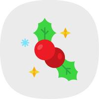 Mistletoe Flat Curve Icon vector