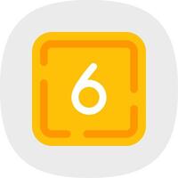 Six Flat Curve Icon vector
