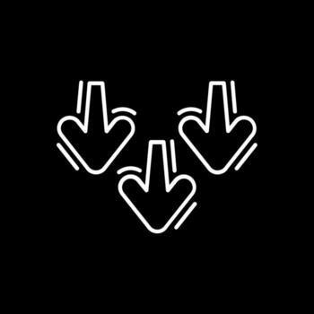 disminución línea invertido icono vector