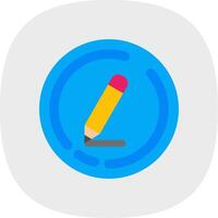 Edit Flat Curve Icon vector