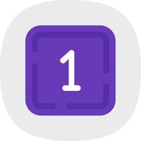 One Flat Curve Icon vector