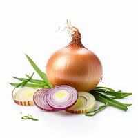 AI generated onion realistic with white background high quality ultra hd photo